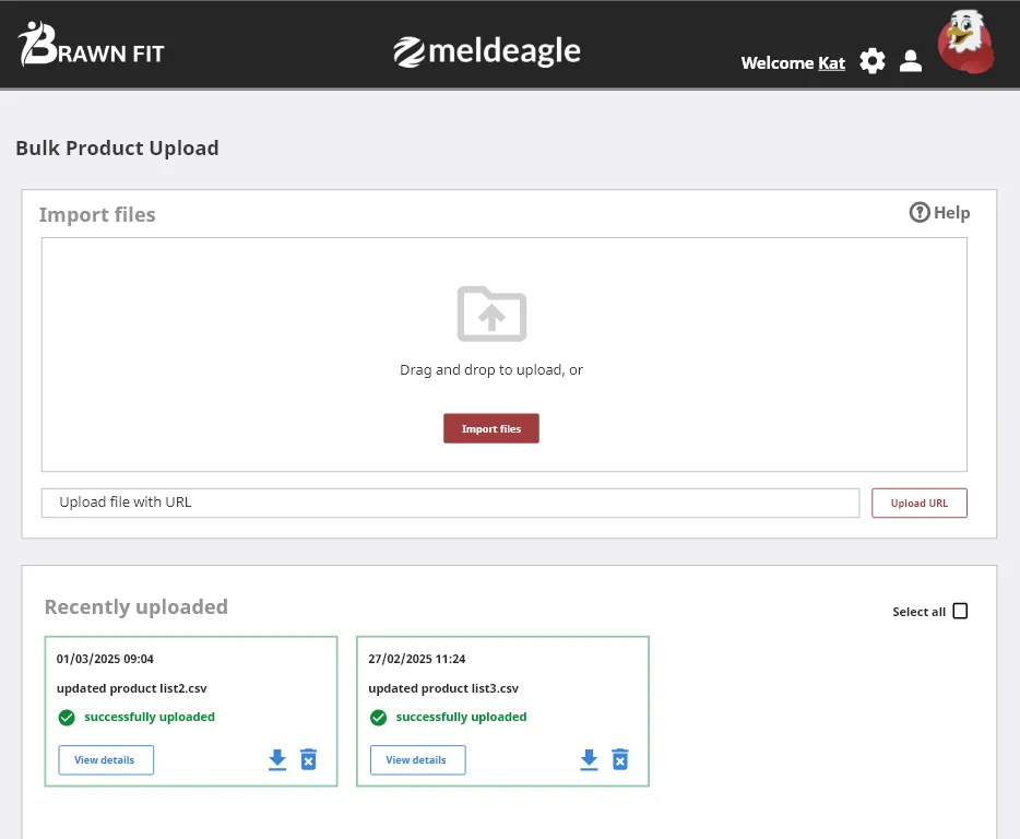 MeldEagle bulk upload interface