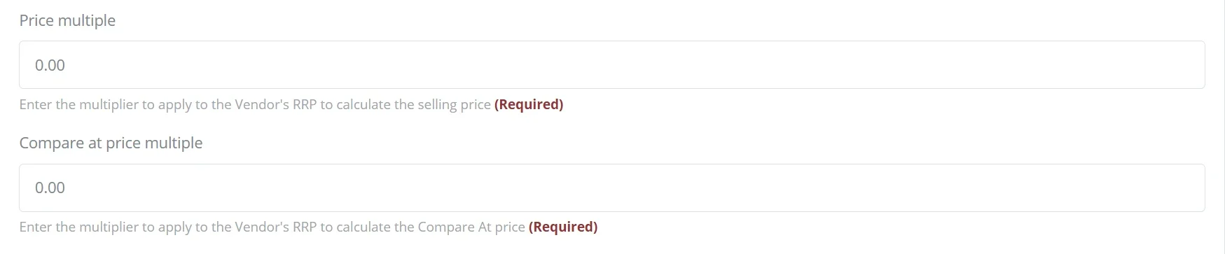 Price management interface