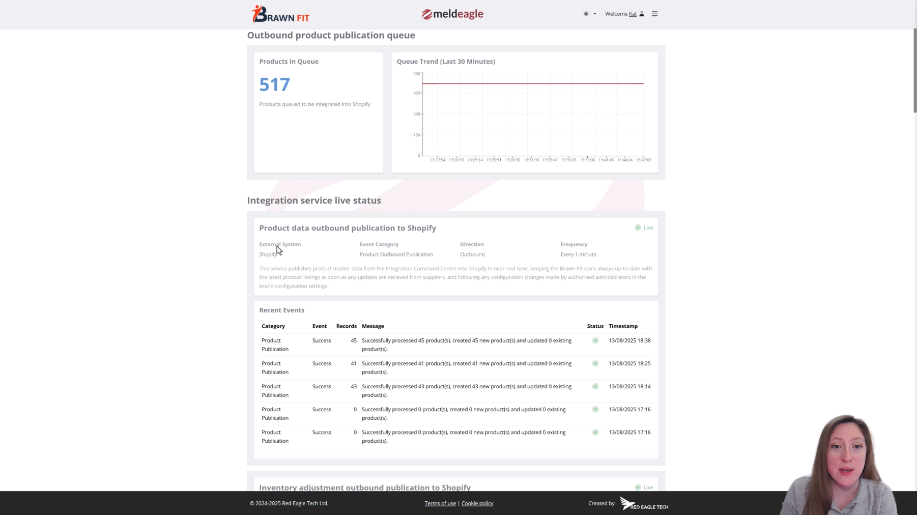 Live services dashboard video preview